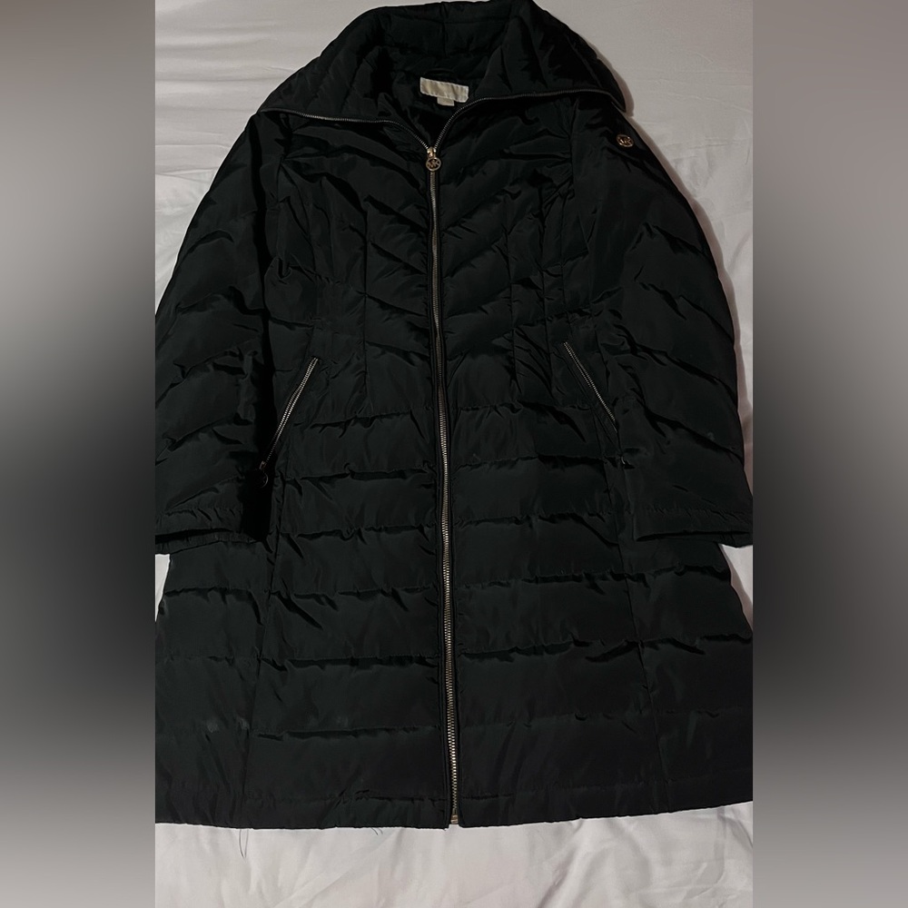 Michael Kors Black Quilted Long Puffer Coat